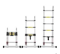 VEVOR Échelle Télescopique Aluminium, 3,8 m, Escabeau Extensible Capacité 170 kg, avec Barre Stabilisatrice, Échelle Polyvalente Pliable Rétraction Multi-boutons, pour Réparation Maison Camping-car