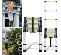 Echelle télescopique argentée Hengda 3,8m Echelle aluminium Echelle simple Echelle multi-usage Echelle pliante