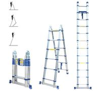 Échelle télescopique articulée - Hauteur : 3,8 mètres - Aluminium