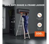 Échelle télescopique avec cadre en A, échelle télescopique en aluminium de 4 mètres, échelle pliante multifonctionnelle pour camping-cars, échelle télescopique pour travaux en hauteur, escaliers, inté