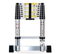 Échelle Télescopique BM TOOLS 2,6M en ALU avec stabilisateur - Charge 150kg Pliable Extensible Unique Droite Multi-Fonction