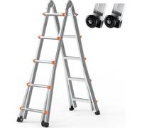 Echelle télescopique cadre A 19 FT - Rallonge multifonctionnelle pour la maison et le jardin - Pliable et peu encombrante