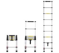 Échelle télescopique de 2,6 mètres, en aluminium, capacité de 170 kg, extensible et compacte