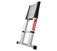 Échelle télescopique de 3,8 mètres, en aluminium, avec 12 échelons, capacité de charge de 150 kg, et équipée d'un stabilisateur