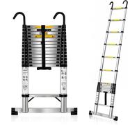 Échelle télescopique de 6,3 mètres avec crochets renforcés, câble de stabilisation extra-longue pour une meilleure sécurité, et système de pliage rapide avec une capacité de charge de 150 kg, idéale p