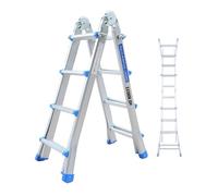 Echelle télescopique de BM TOOLS BMT-4X4-EXT en Aluminium - jusqu'à 4 Mètres, Multi-usages Pliable - jusqu'à 150kg - articulée
