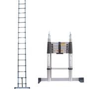 Échelle télescopique Deluxe 250 cm – Échelle pliante extensible en acier inoxydable – Échelle de grenier portable – Charge maximale 150 kg – EN131