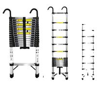 Échelle télescopique, design antidérapant, grande capacité de charge, 5,1 mètres avec crochet
