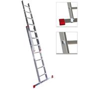 Échelle télescopique double en aluminium avec système d'emboîtement - 2 x 8 marches