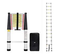 Echelle Telescopique, Échelle Pliable 4.1m,Norme EN131,Sac de Transport | Charge maximale 150 kg, construction en aluminium, pour sécurité professionnelle et usage domestique