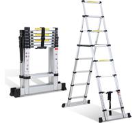 Echelle télescopique Echelle pliante Stabil Aluminium Echelle double jusqu'à 150kg 2.0m+2.3m Avec barre de pesée