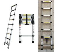 Échelle télescopique en acier inoxydable 3,2 m - Échelle télescopique antidérapante - Pour ourdoors et intérieur - Charge maximale : 150 kg - EN131
