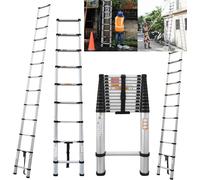 Échelle télescopique en aluminium - 4,4 m - 15 échelons - Espacement des échelons : 30 cm - Charge maximale : 150 kg - Dimensions repliée : 92 cm - Échelle polyvalente
