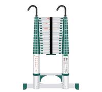 Échelle Telescopique en Aluminium 4,7M - Echelle Pliante Haute Résistance avec Stabilisateur Triangulaire, Échelle Rétractable Antidérapante pour Extérieur, Professionnelle, Toit et Domestique