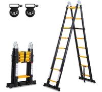 Échelle télescopique en aluminium avec hauteur de travail, pour usage privé et professionnel, charge maximale de 150 kg