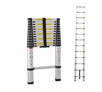 Échelle télescopique en aluminium de 2,6 m - Antidérapante - Extensible - Avec 9 échelons - Facile à transporter - Charge maximale de 150 kg