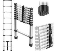 Échelle télescopique en aluminium - HOME - 2,6 m - 9 échelons - Pliable - Légère - Portable