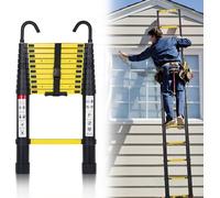 Echelle télescopique Hengda 3,2m avec crochet Escabeau à coulisse Stabil Aluminium jusqu'à 150kg