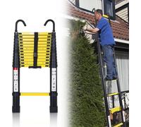 Echelle télescopique Hengda 3,8m avec crochet Escabeau à coulisse Stabil Aluminium jusqu'à 150kg