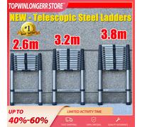 Échelle télescopique multifonction extra épaisse, pliable et extensible, échelle domestique pour le nettoyage, le remplacement des ampoules 3.8M Telescopic Ladder