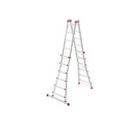 Hailo Échelle télescopique multifonction M80 – Aluminium 4 x 6 échelons 6,75 m avec stabilisateur