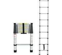 Échelle télescopique multifonction Silecomplaza, échelle en aluminium extensible, échelle d'extension télescopique, échelle pliante de 2,6 mètres, échelle en aluminium, échelle droite, idéale pour cam