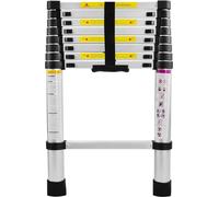 Echelle télescopique Pliable 2,6M Echelle multifonctionnelle Aluminium Echelle simple Echelle multi-usage Echelle extensible 9 marches Escabeau en acier de haute qualité 150KG CEEDIR
