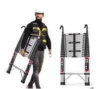 Échelle télescopique Pliable en Aluminium 5m Échelle coulissante antidérapante - Facile à Transporter, Charge maximale : 150 kg