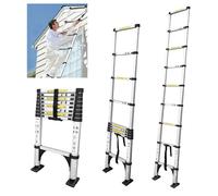 Échelle télescopique pliante, 2,6 mètres, aluminium, antidérapante, charge maximale de 150 kg
