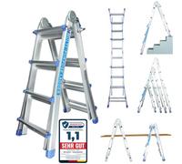 Échelle télescopique professionnelle en aluminium, avec 4/7/14 marches, escabeau transformable pour peinture, échelle multifonction