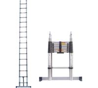 Échelle télescopique Quorin 2,5 m – Échelle multifonctionnelle extensible en acier inoxydable – Échelle de grenier portable et stable – EN131
