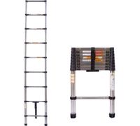 Échelle télescopique Quorin Luxe – 190 cm – Acier inoxydable – Échelle pliante – Portable et extensible – Charge max. 150 kg – EN131