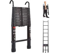 Échelle télescopique, structure en aluminium, charge maximale de 150 kg, verrouillage sécurisé en hauteur et stabilité antidérapante, 20.3ft 6,2 m