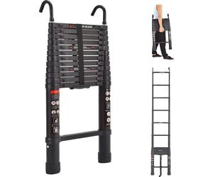 Échelle télescopique, structure en aluminium, charge maximale de 150 kg, verrouillage sécurisé en hauteur et stabilité antidérapante, 20.3ft 6,2 m