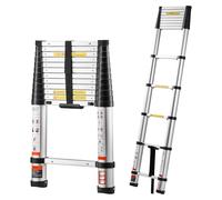 Échelle télescopique SucceBuy 3740 mm, échelle pliante en aluminium àd'une seule main, échelle polyvalente, charge maximale 150 kg, échelle double pour la maison, le jardin et le grenier