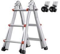 Échelle télescopique SucceBuy de 3 m à cadre en A, échelle télescopique compacte en aluminium, échelle pliable multifonctionnelle pour camping-cars, pour la maison, les escaliers, l'intérieur et l'ext
