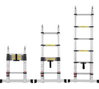 Echelle télescopique VEVOR, 1,85-3,79m en forme de A échelle extensible en aluminium, échelle pliante légère à rétraction multiple, capacité de charge 170 kg avec barre stabilisatrice, échelles multi-