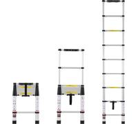 Echelle télescopique VEVOR, 2,6 m échelle télescopique en aluminium, escamotable avec un bouton, capacité de charge 160 kg, convient pour la maison, le camping-car et le grenier