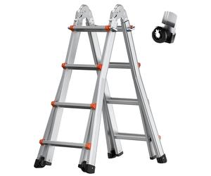 Echelle télescopique VEVOR avec cadre A, 13 pieds d'échelle télescopique compacte en aluminium, échelle multifonctionnelle portable et pliable pour camping-car, échelle télescopique, capacité de charg
