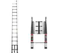 Échelle télescopique Zyren – 4,4 m – Échelle multifonction télescopique en acier inoxydable – Échelle de grenier portable et stable, conforme à la norme EN 131