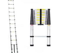 Échelle télescopique Zyren Aluminium - 3,8 m - échelle pliante avec pieds antidérapants - échelle d'extension multifonctionnelle - échelle droite pour grenier