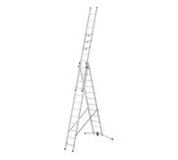 Echelle transformable 3 plans 3x12 échelons 8,1m/8,8m en Aluminium Hailo S 120 Pro