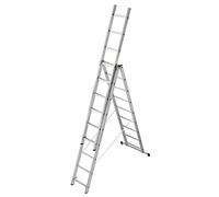 Echelle Transformable 3 Plans 3x9 échelons 5,9m/6,7m en Aluminium Hailo HobbyStep