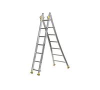 Echelle transformable à base évasée 2 plans 2x6 barreaux hauteur d'accès maxi 1m85 T2 Cent