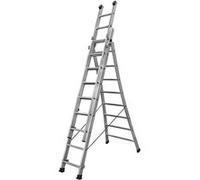 Echelle transformable à base évasée 3 plans 7+2x8 barreaux hauteur d'accès maxi 6m20 PRT3 G