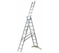 Echelle transformable 3 plans 3x9 échelons 5,5m/6,3m en aluminium Hailo HobbyLot