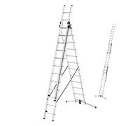 Hailo Hailo S100 ProfiLOT, échelle combinée en aluminium en 3 parties, 3x12 barreaux Quantité:1