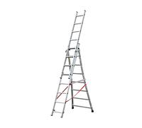 Echelle Transformable Pro 3 Plans 3x8 échelons 4,8m/5,7m en Aluminium Hailo Pro