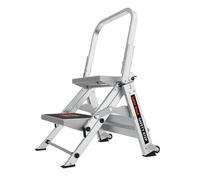 Échelles aluminium, Marches extra larges, Little Giant Safety Step, 2 marches, Modèle 10210BAEN 150 kg, Tabouret marchepied avec main courante
