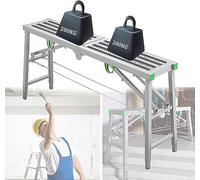Échelles de portée portables, plateforme de travail pliable, 880 Lbs | Échelle escamotable avec plate-forme, support renforcé pour travaux en hauteur, charge max 400 kg, réglable en 5 niveaux